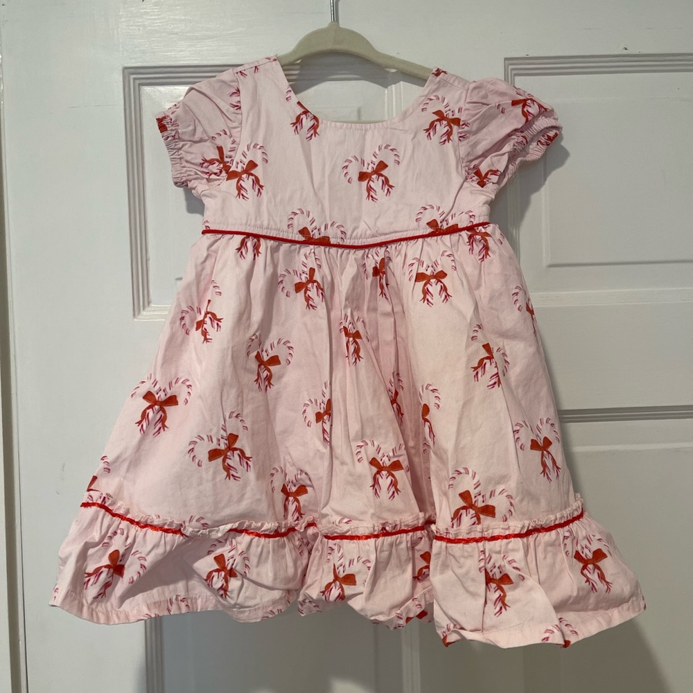 Hollis Baker pink Christmas candy cane dress - 2T